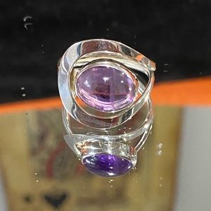 Purple stone with sterling silver ring